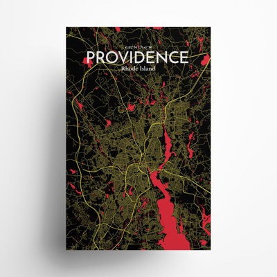 Providence, carte de la ville, impression