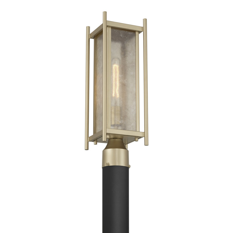 Jacobs 1-Light Outdoor Post Lantern in Serene Brass, Serene Brass