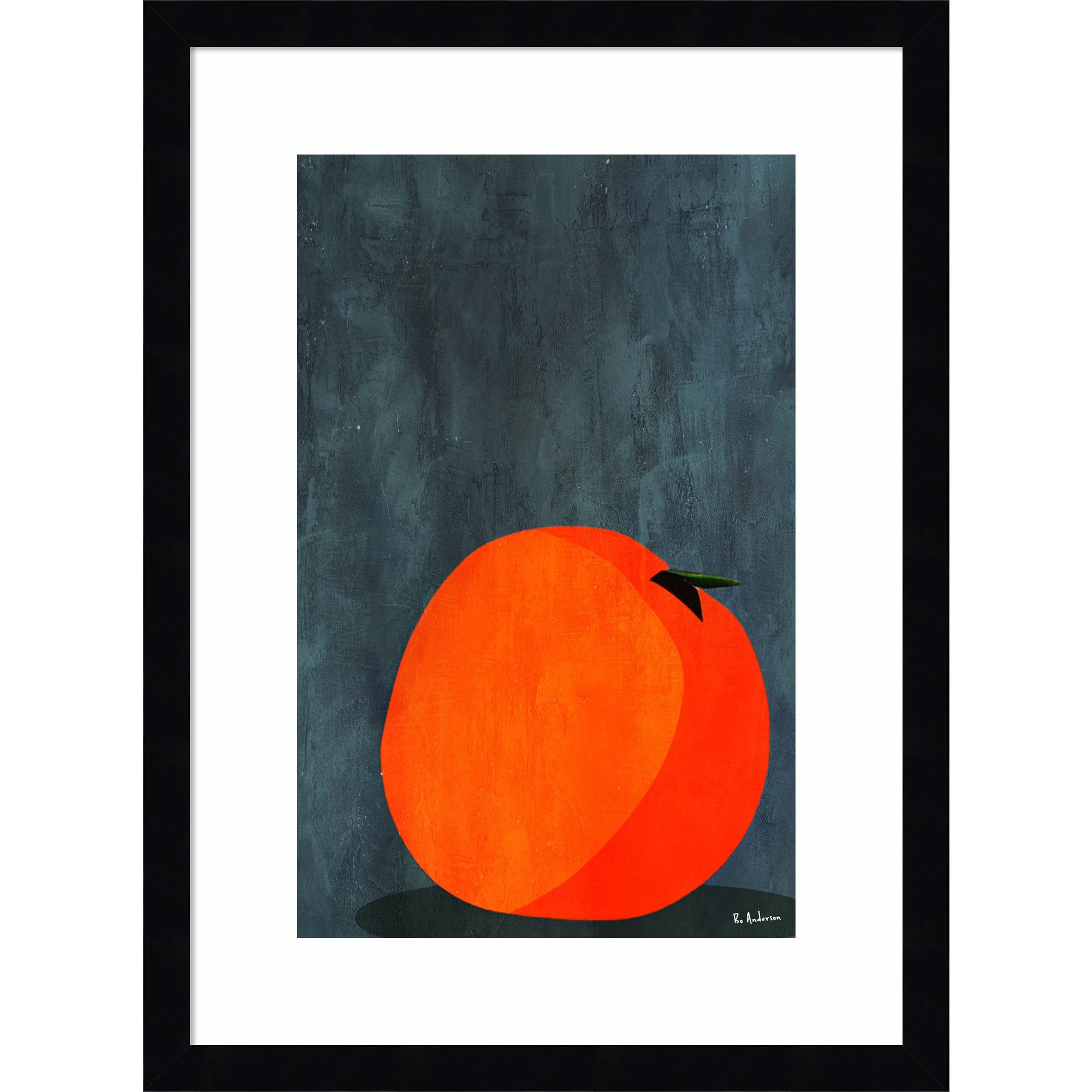 Calmly Sleeping Apple by Bo Anderson Wood Framed Wall Art Print, Black, 19" H x 14" W
