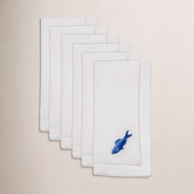 Embroidered Fish Cotton Napkin