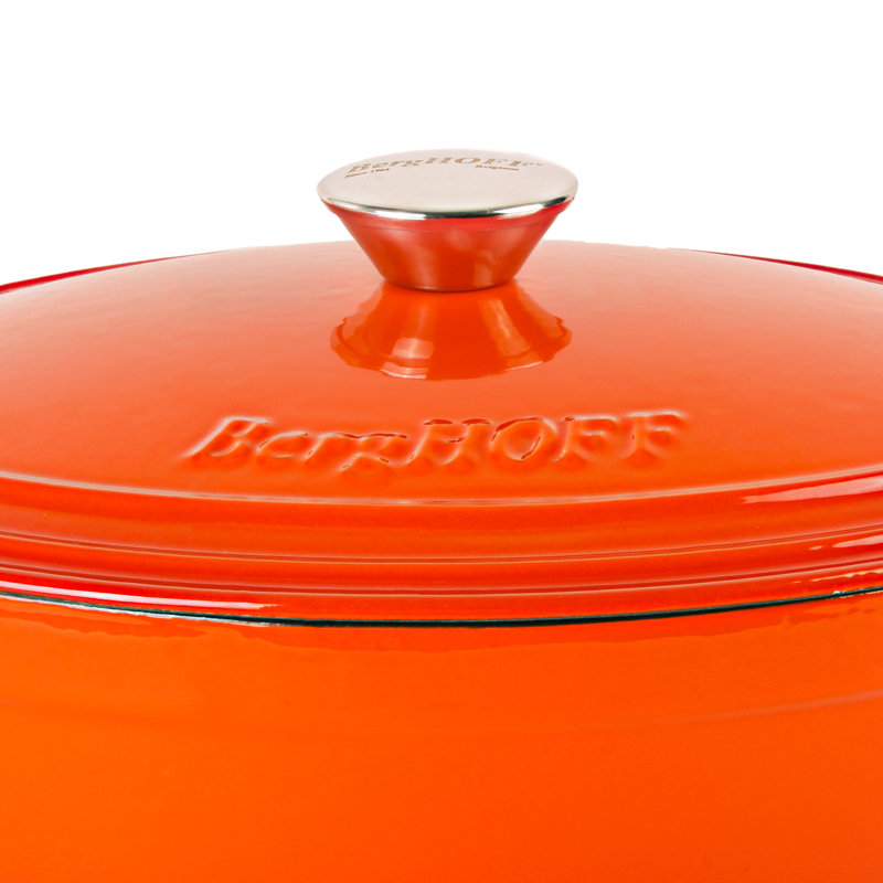 BergHOFF Neo 5Qt Cast Iron Oval Dutch Oven with Lid, Orange