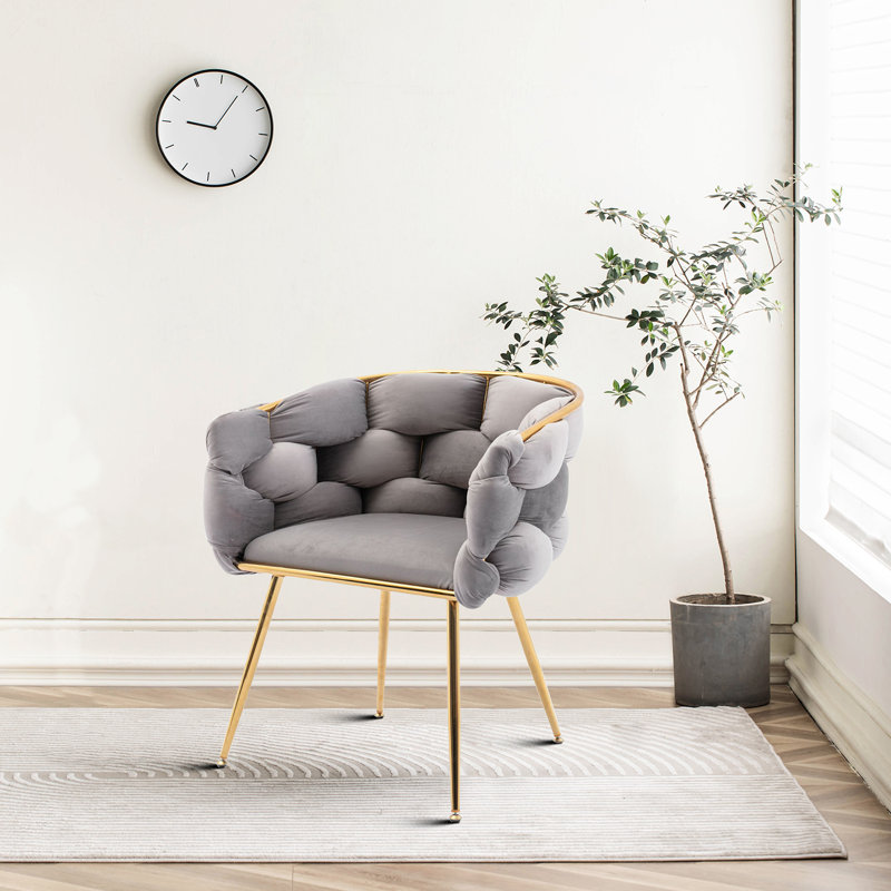 Chaises en velours Natia, Velours gris