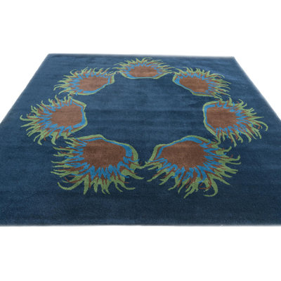 Tapis carré bleu marine Johansson