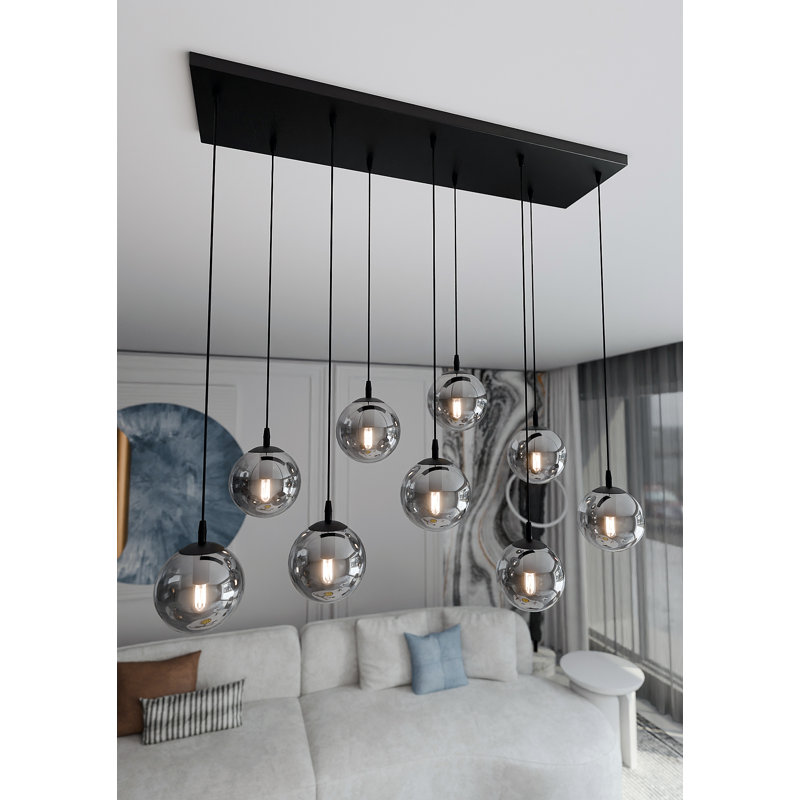 Cadesha 9 - Light Black Cluster Pendant, Graphite