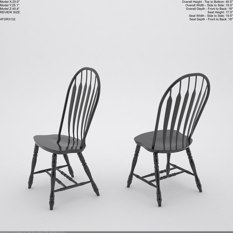 Azizi 17'' H Solid Wood Side Chair, Antique Black