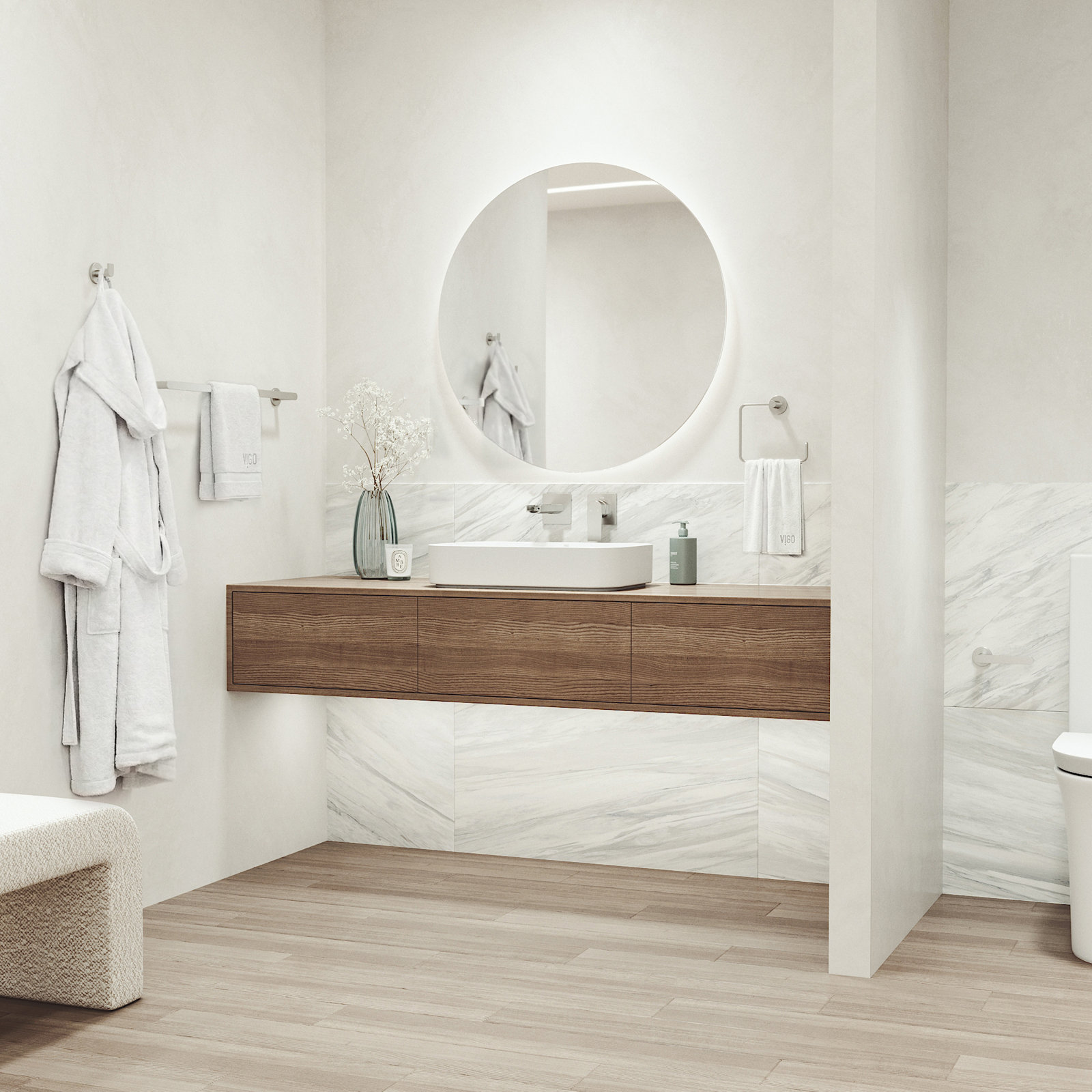 Arden 4-Piece Bathroom Hardware Set, Brushed Nickel