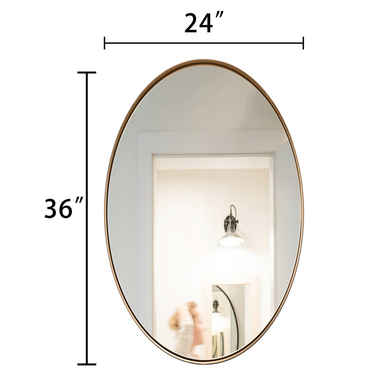 Miroir de salle de bain Morelock, Or, 24 po x 36 po