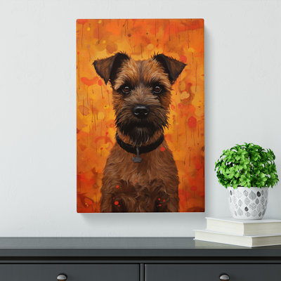 Border Terrier Dadaism - Wrapped Canvas