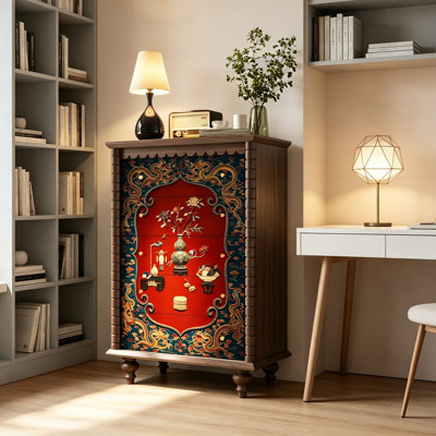 Armoire de rangement à 5 tiroirs en bois massif