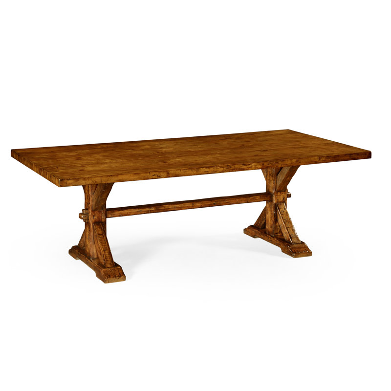 Casually Country Walnut Wood Dining Table, 54" L x 28" W, Country Farmhouse Walnut