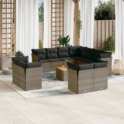 Ensemble de canapé de jardin en rotin PE 7 pièces Vidaxl résistant aux rayons UV