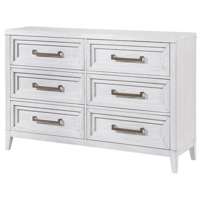 Commode de chambre à coucher à 6 tiroirs patinée
