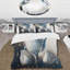 Ensemble de housse de couette Cly Lillies II bleu clair et blanc en polyester microfibre Cally Lillies II-1128047907