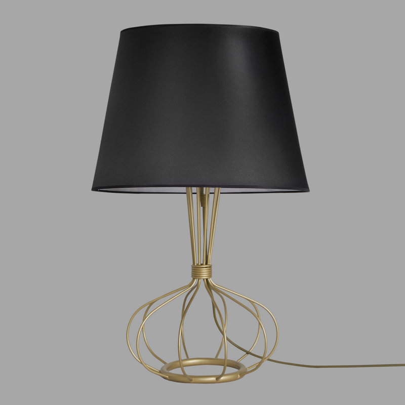 Metal Table Lamp, Black, Gold