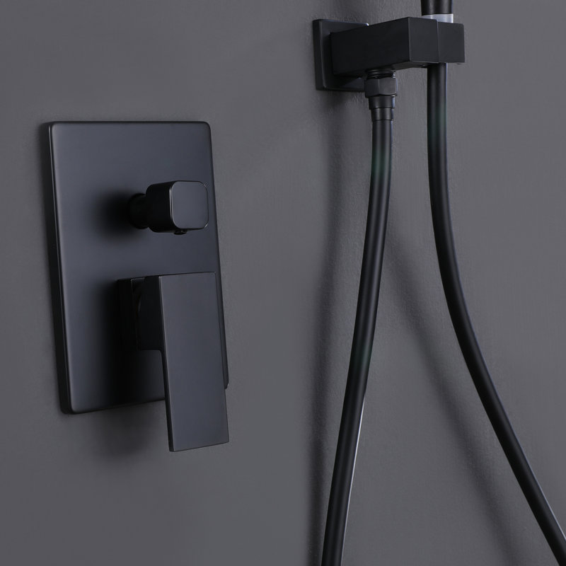 8-Inch Matte Black Multi-Head Rain Shower System with Filter