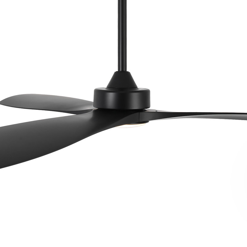 60" Black Industrial Ceiling Fan with LED Light and Remote