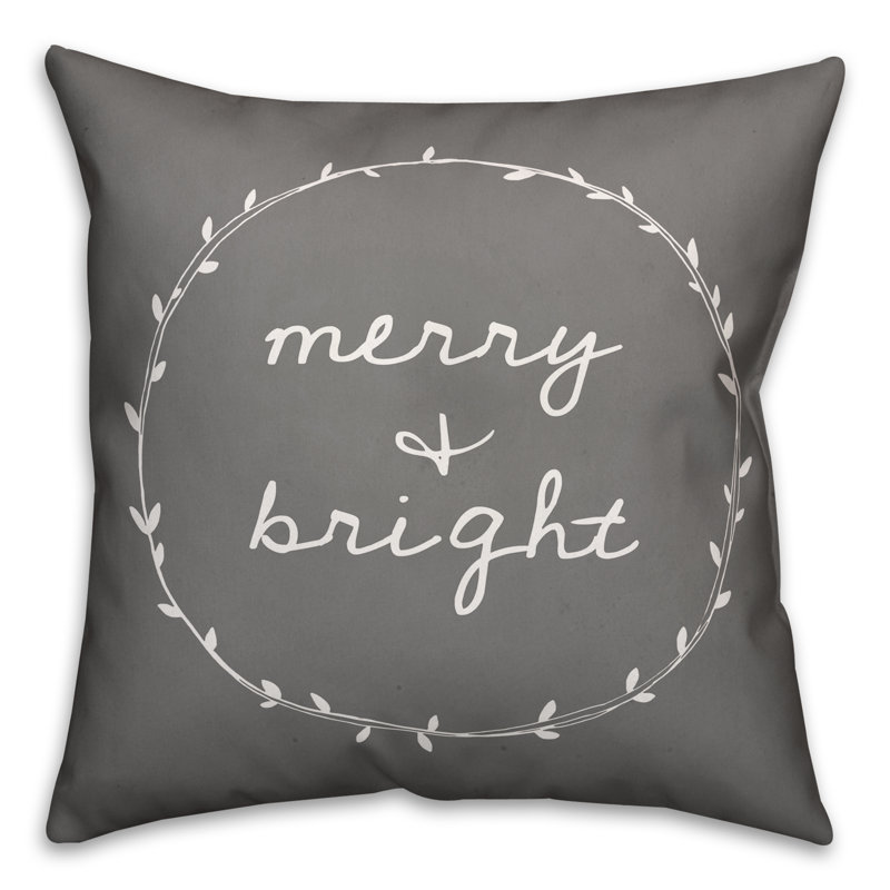 Coussin décoratif "Merry and Bright", Gris