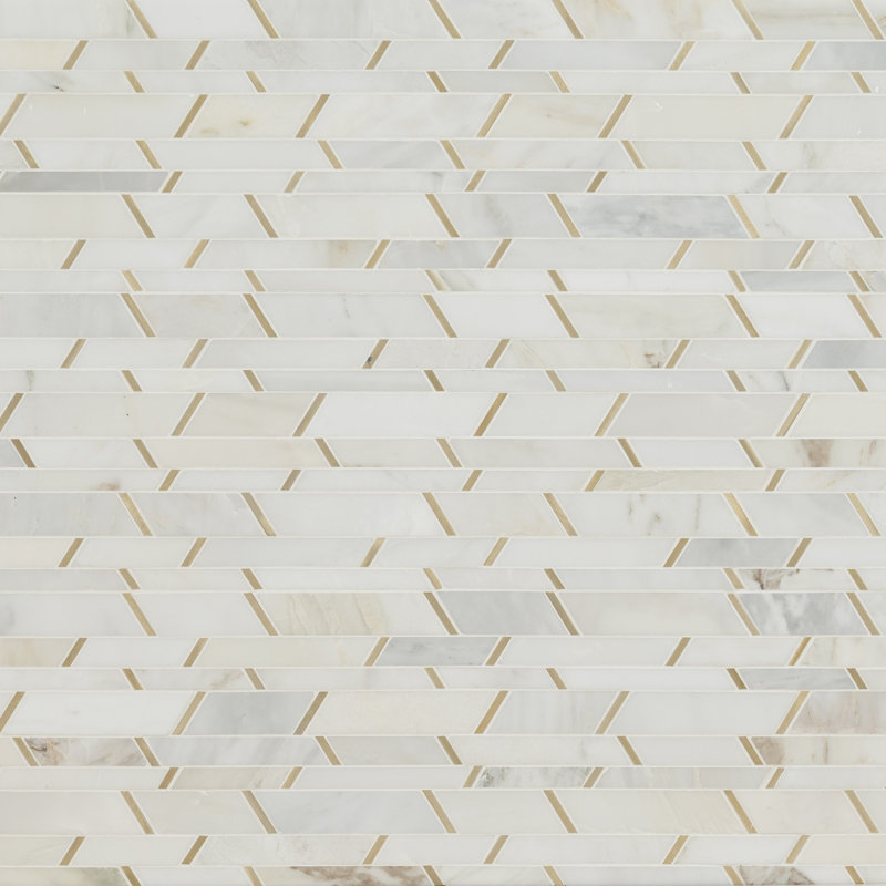 Artemis Tribeca Oro Interlocking 12 in. x 12 in. Stone Metal Blend Mosaic Floor and Wall Tile