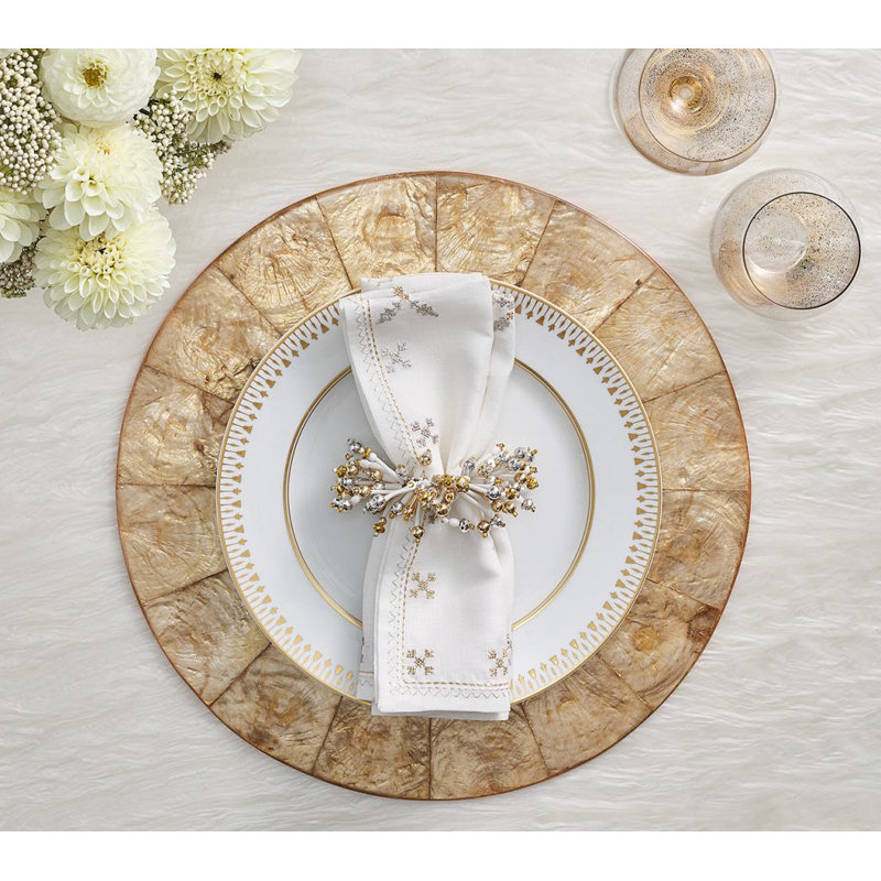 Round Capiz Placemat, Gold