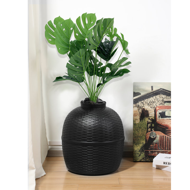 Enceinte de litière cachée avec pot à fleurs Damase, Noir