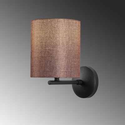 Modern Industrial Wall Lamp, Black & Cream, 10 x 14 x 10.2 inches | Metal Body, Fabric Cap, E27 Socket (Max 40W), IP20 Rated | Scandinavian Novelty Design for Home & Office, Elegant Lighting Solution