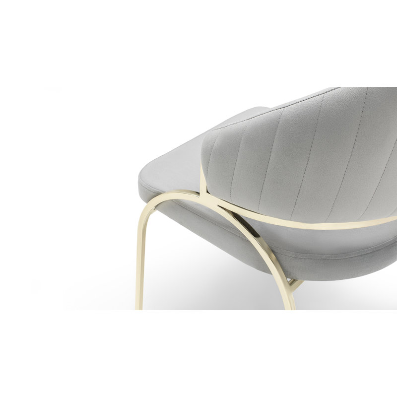 Chaise avec pieds Tehésha, Gris, Doré