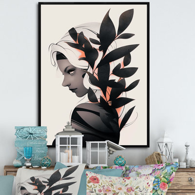 Animations, portrait de femme tropicale II - Art mural