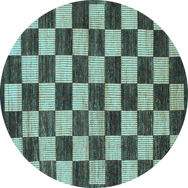 Checkered Indoor Rug, Round 8'