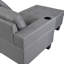 Canapé d'angle gris imitation lin pour salon - 4 places avec méridienne et porte-gobelet - Confortable et pratique