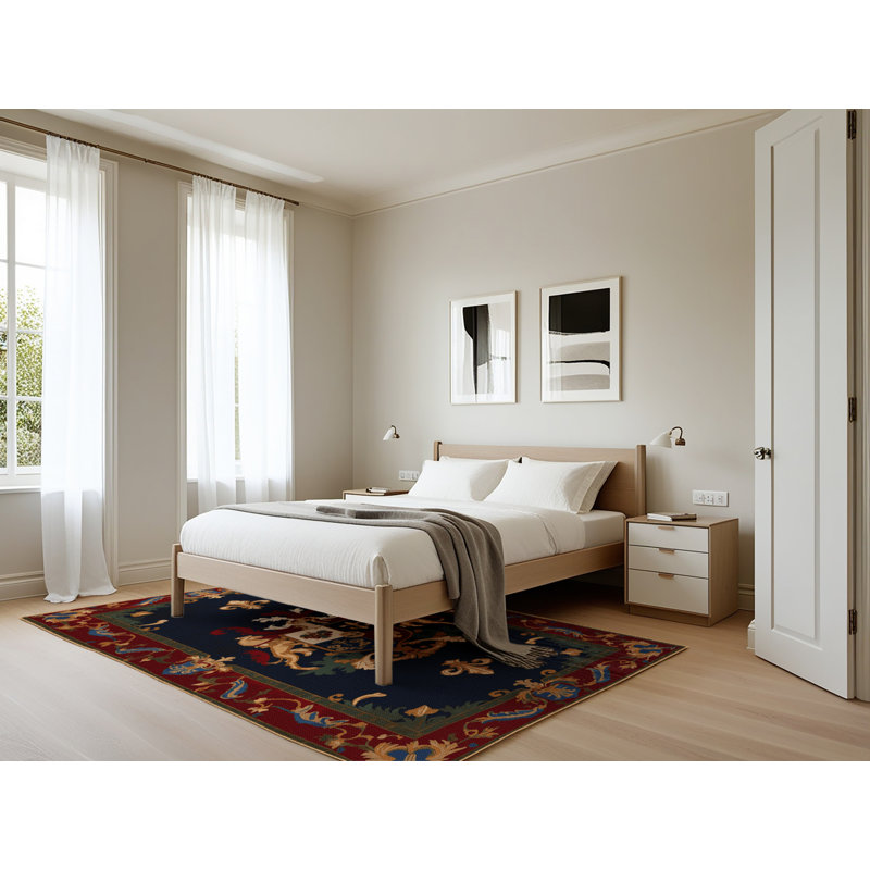 Tapis brun français lavable à la machine, Rectangle 5 pi x 7 pi