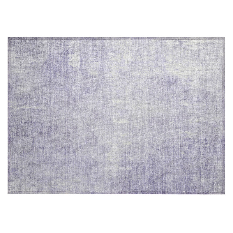 Tapis lavande lavable à la machine intérieur / extérieur Xhevrie, Rectangle 1 pi 8 po x 2 pi 6 po