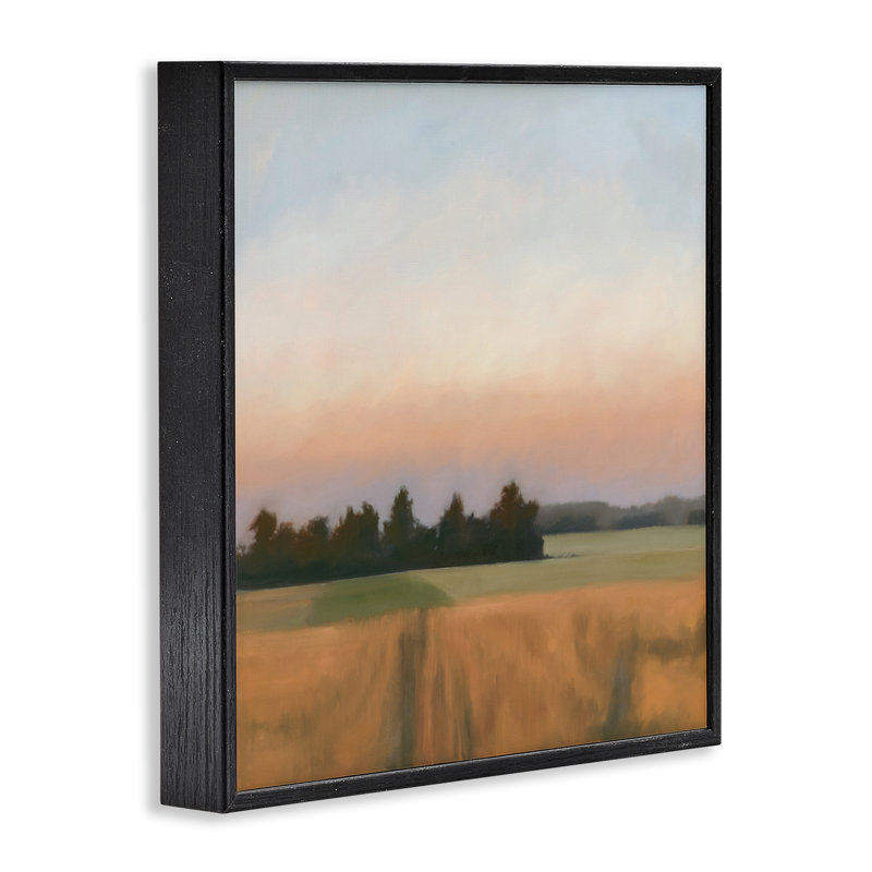 «Country Harvest Evening Giclee», conception par Megan Lightell, H 12 po x l 12 po, Giclée encadrée noir minuit
