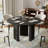 46" Round Black Oak Dining Table with 3 Legs Modern Kitchen Table with Solid Wood Base Seats 4 for Living Room Dining Room-1050188178-1050658391