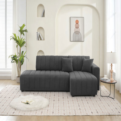 Wool Right Facing Sectional Sofa With Chaise