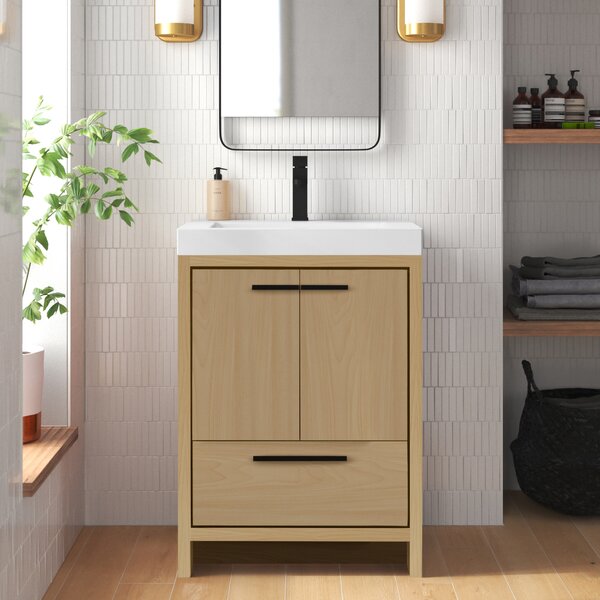 Mercury Row® Burman 24.02'' Single Bathroom Vanity with Resin Top ...