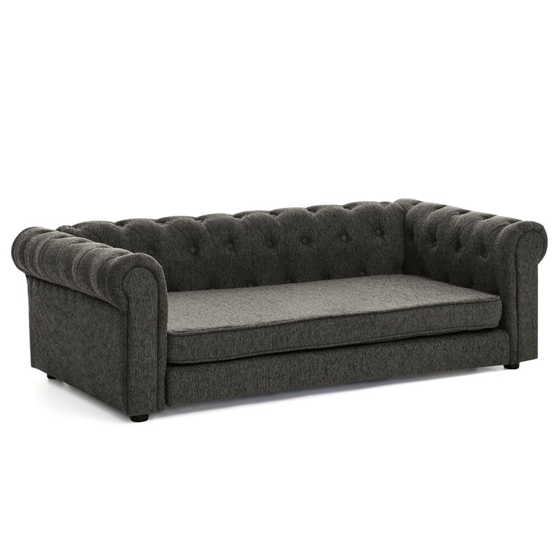 Chien moderne surélevé gris foncé, pour les chiens de grande taille et surdimensionnés, 55 po x 26,5 po x 17,5 po, 40,91 lb, lit gris élégant d'une capacité de 130 lb, grande capacité de poids confortable