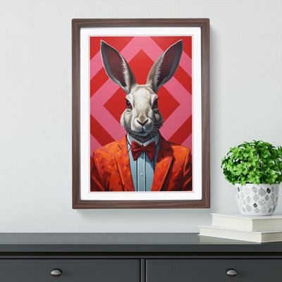 XYZ-FRM-V1223-5341 Rabbit Hard Edge Painting No.2 - Single Picture Frame Print on Wood