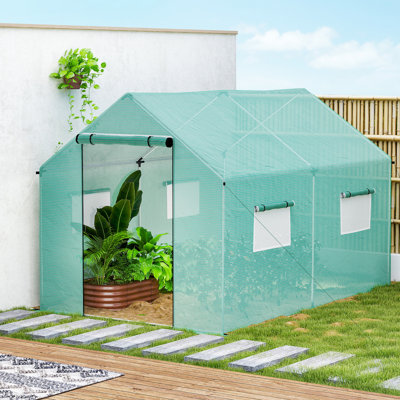 Walk-in Polytunnel Greenhouse 2 x 3(m) Green