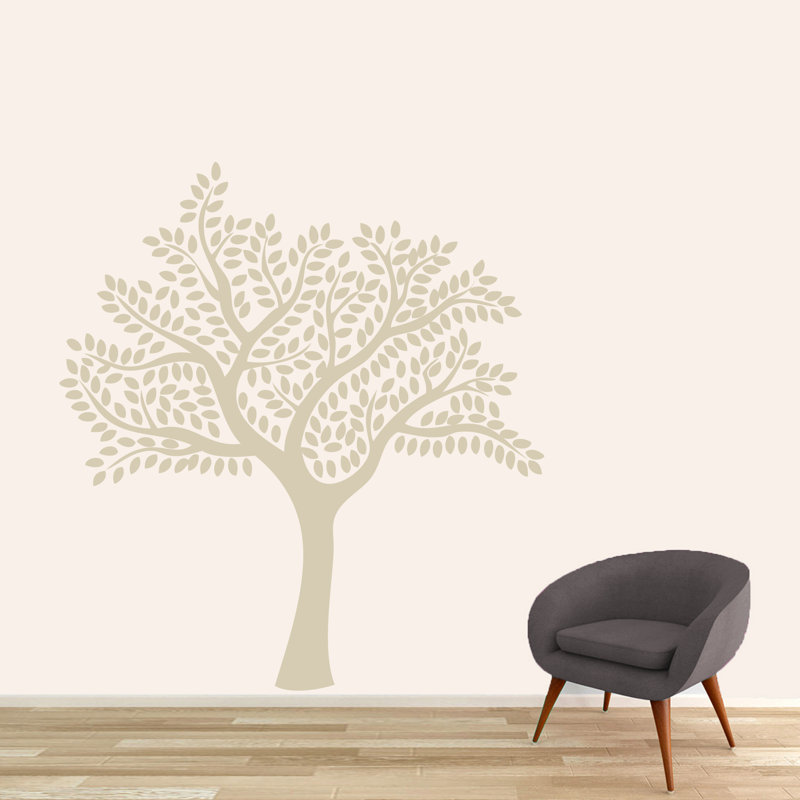 Décalcomanie murale arbre d’ombre, Beige clair