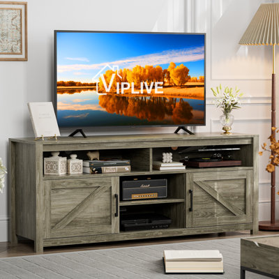 Farmhouse TV Stand for TVs up to 78"",Entertainment Center for Living Room,TV Media Console Cabinet -  Viplive, TV001