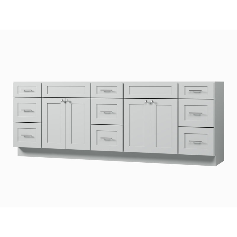 Base de meuble-lavabo double 93 po Disar, Gris