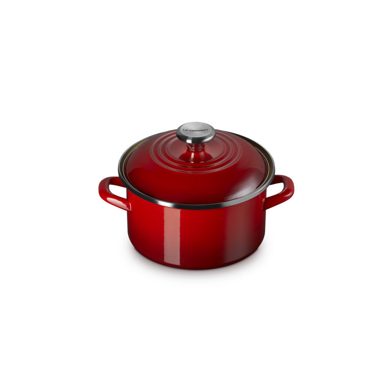 Le Creuset Enamel On Steel Petite Stockpot 3.8Qt. Flame, Cerise