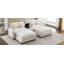 Canapé modulaire en chenille de 111 po avec deux repose-pieds amovibles, deux ports USB, deux porte-gobelets et une grande boîte de rangement pour le salon, beige-1974045919
