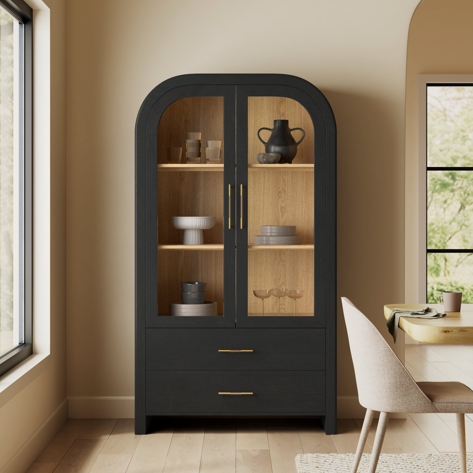 Decker Oak Accent Cabinet
