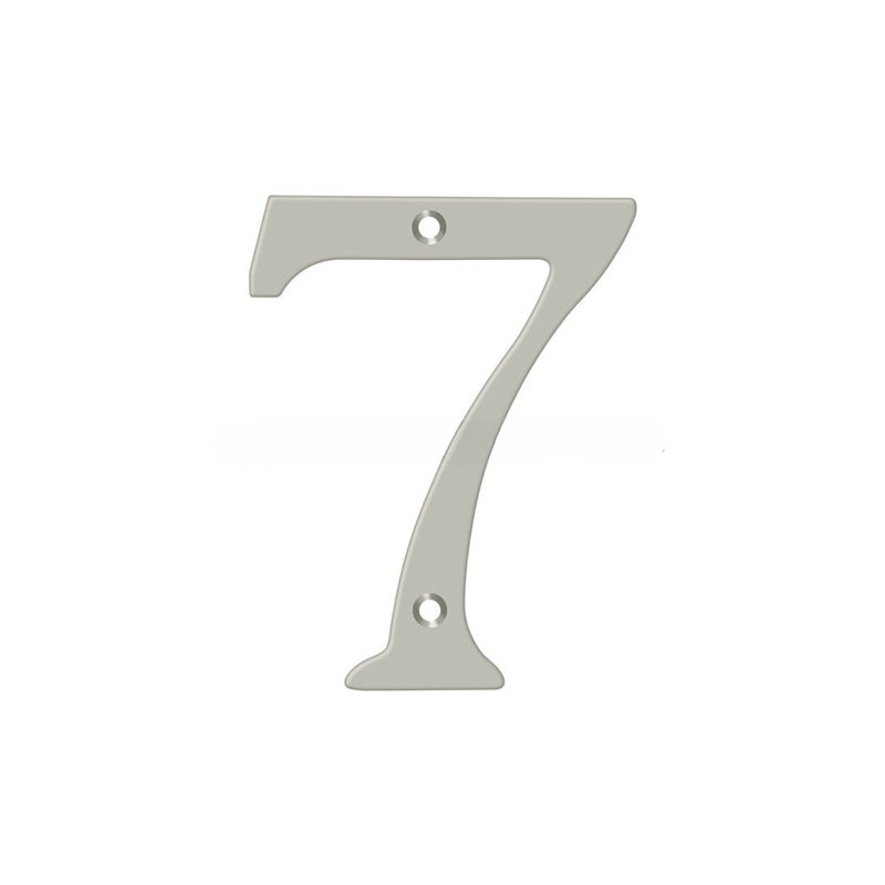 House Number, 7, Brushed Nickel