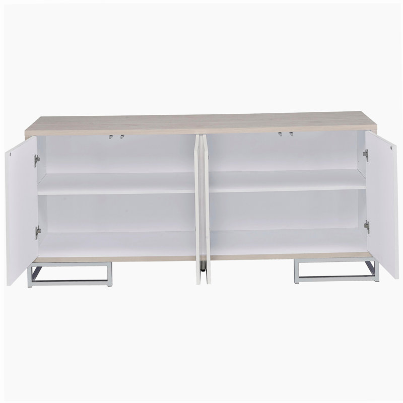 Armoire console Panos White Marcle Paint & Chrome