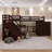 Twin-Twin over Full L-Shaped Bunk Bed with 3 Drawers, Portable Desk and Wardrobe-1392913434