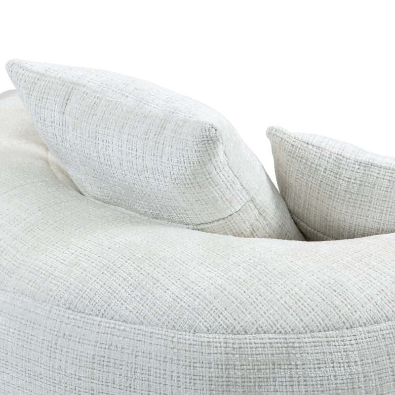 Jaquarion 42.52'' Wide Compression Barrel Chair, Beige Chenille
