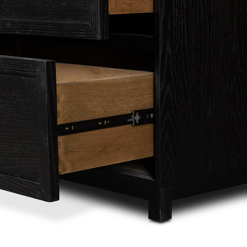 Millie Bookcase-Drifted Matte Black Veneer, Drifted Matte Black