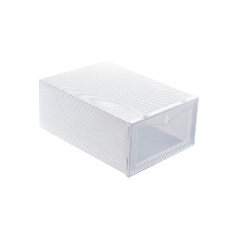 Boîte de rangement pour chaussures pliable et transparente, 16.14" H x 12.99" W x 0.39" D, White